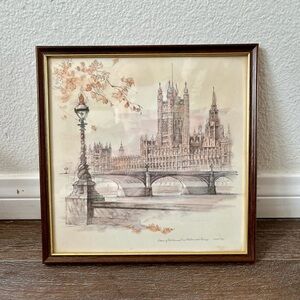 Framed Mads Stage Westminster bridge. House of Parliament London 10/10 inch